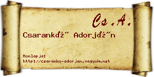 Csarankó Adorján névjegykártya